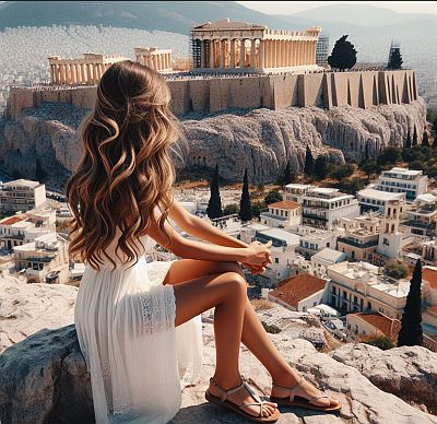 Ελληνίδα στην Ακρόπολη
